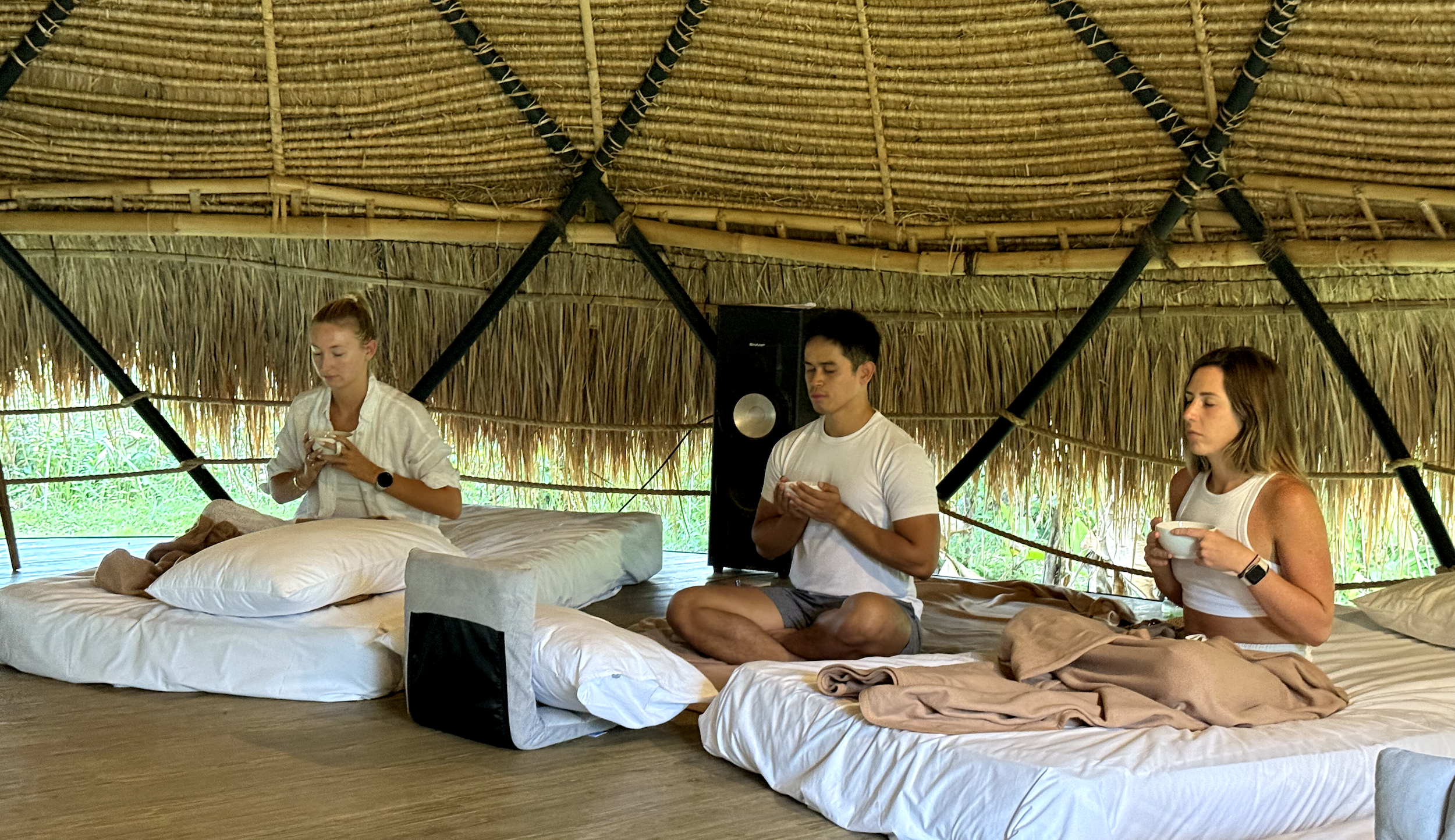 An intimate evening ceremony during the God Mode Retreat in Bali